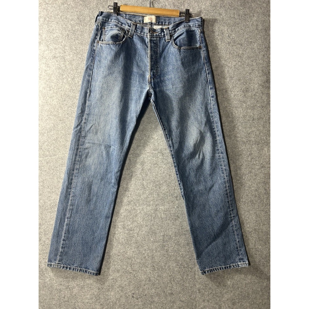Levi's 501 Men's W33 L30 Blue Jeans Button Fly Straight Leg Made in Mexico Y2K